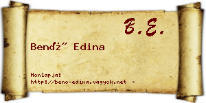 Benő Edina névjegykártya
